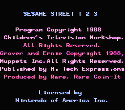 Sesame Street: 1-2-3 title screenshot